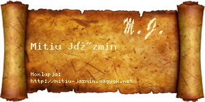 Mitiu Jázmin névjegykártya